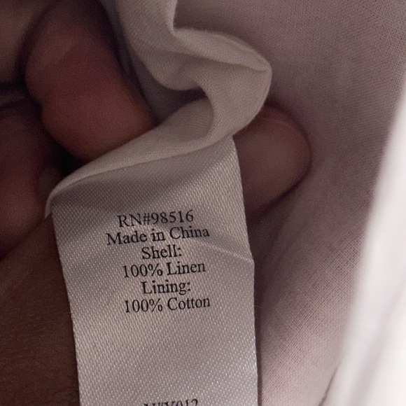 Coldwater Creek Pure Linen Fit & Flare Red White Abstract Print Dress Sz 8 - Picture 6 of 7